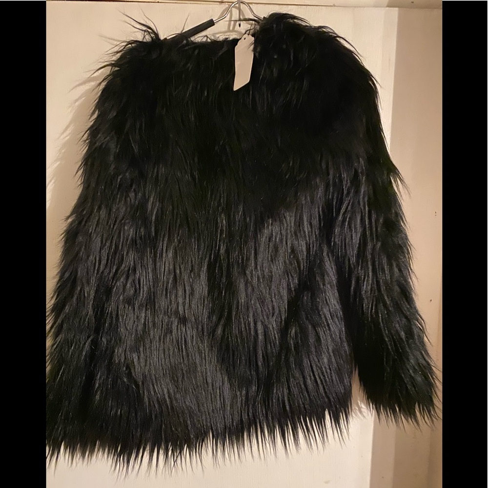 /Faux Fur /Coat Long Sleeve Short Jacket - Picture 7 of 7